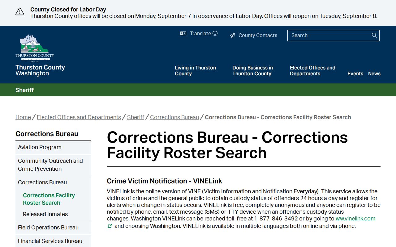 Olympia residents directory current custody roster