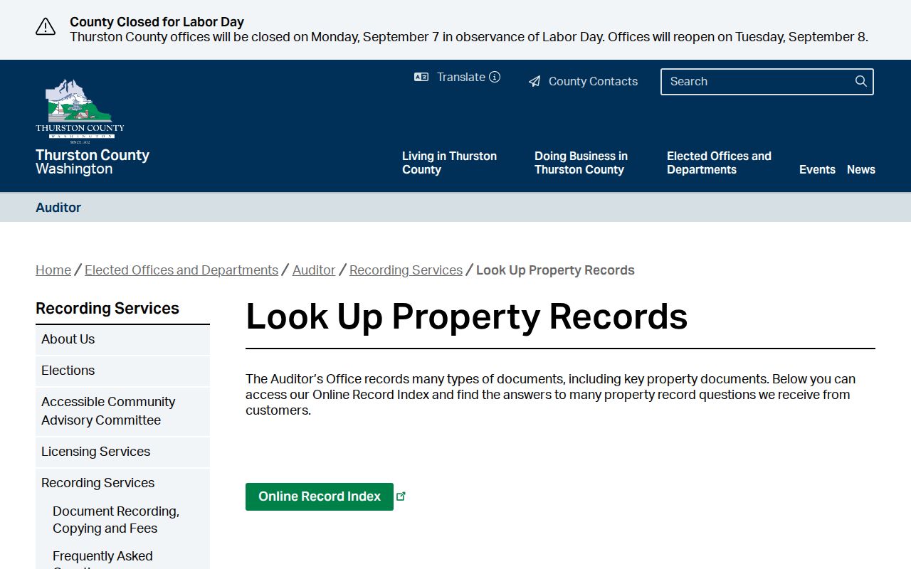 Olympia residents directory deed index instructions